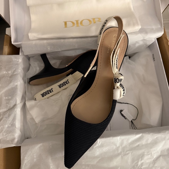 Dior Shoes - Dior black and cream slingbacks J’Adior